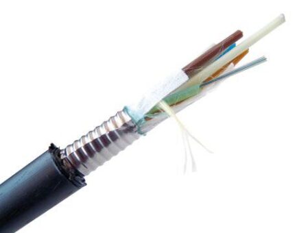 FIBRA OPTICA  6 HILOS MULTIMODO OM4 EN TUBO RELLENO DE GEL CHAQUETA PE CON CINTA DE ACERO CORRUGADO